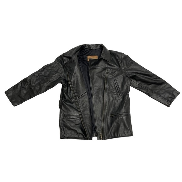 SELECTION black leather jacket size M vintage made in Canada - Picture 9 of 13